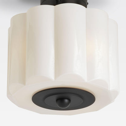 Hanahs Farmhouse Milk Glass Scalloped Shade Ceiling Light