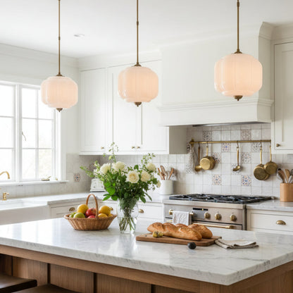 Myric Vintage Milk Glass Oiled Brass Eloise Pendant Light