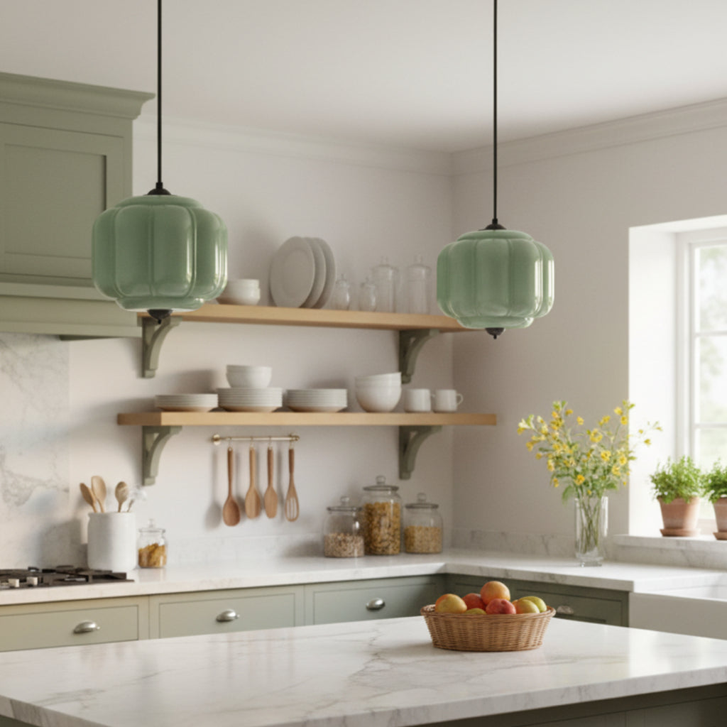 Myric Vintage Milk Glass Oiled Brass Eloise Pendant Light