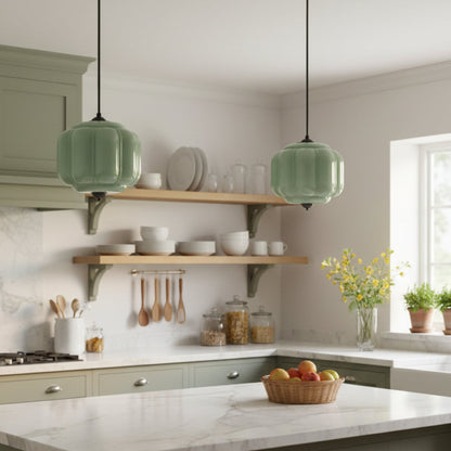 Myric Vintage Milk Glass Oiled Brass Eloise Pendant Light