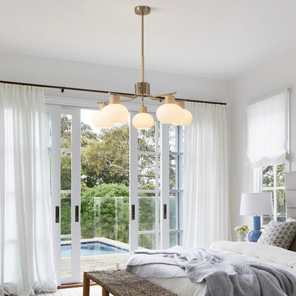 Jesper Gold Modern Frosted Glass Chandelier