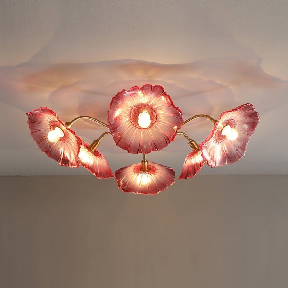 Pranavi Lotus Leaf Glass Ceiling Light