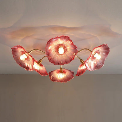 Pranavi Lotus Leaf Glass Ceiling Light