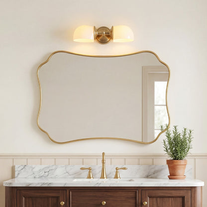 Valor Rustic Metal Double White Glass Wall Sconce