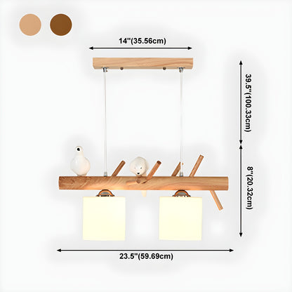 Bird Wooden Chandelier