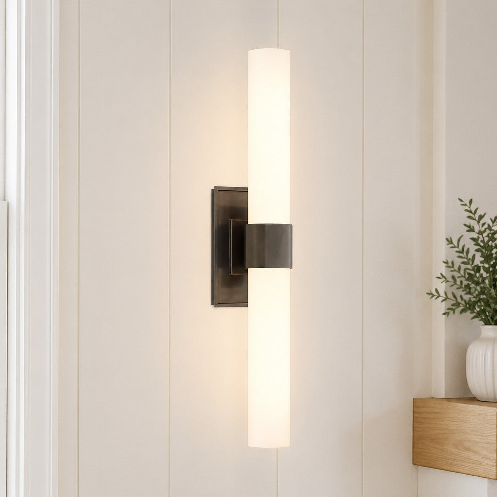 Zinnia Glass Tube Double Wall Mounted Light