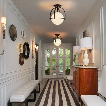 Aurea Vintage Globe Flush Mount Ceiling Light
