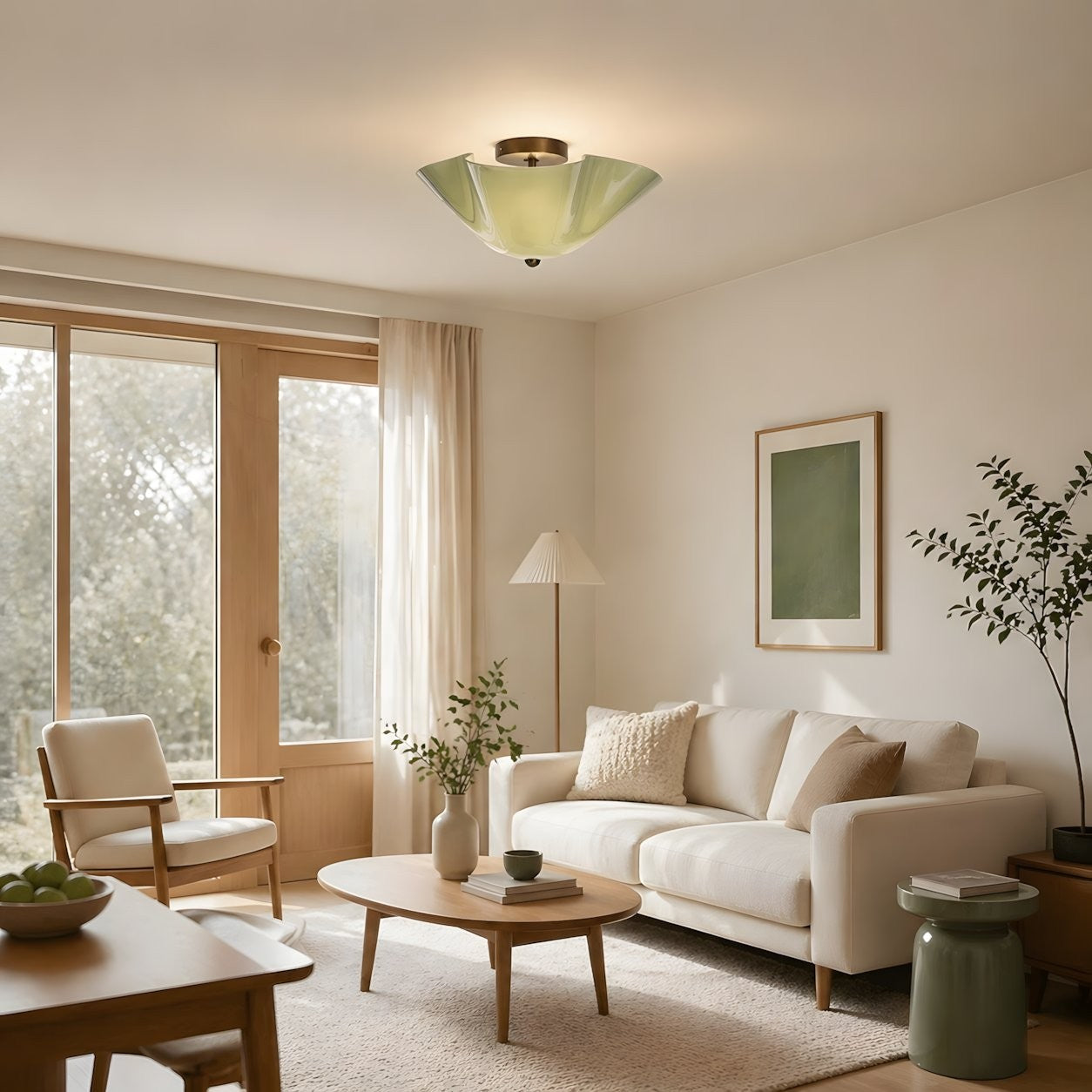 Esmay Modern Wavy Glass Fazzo Flush Mount Ceiling Light