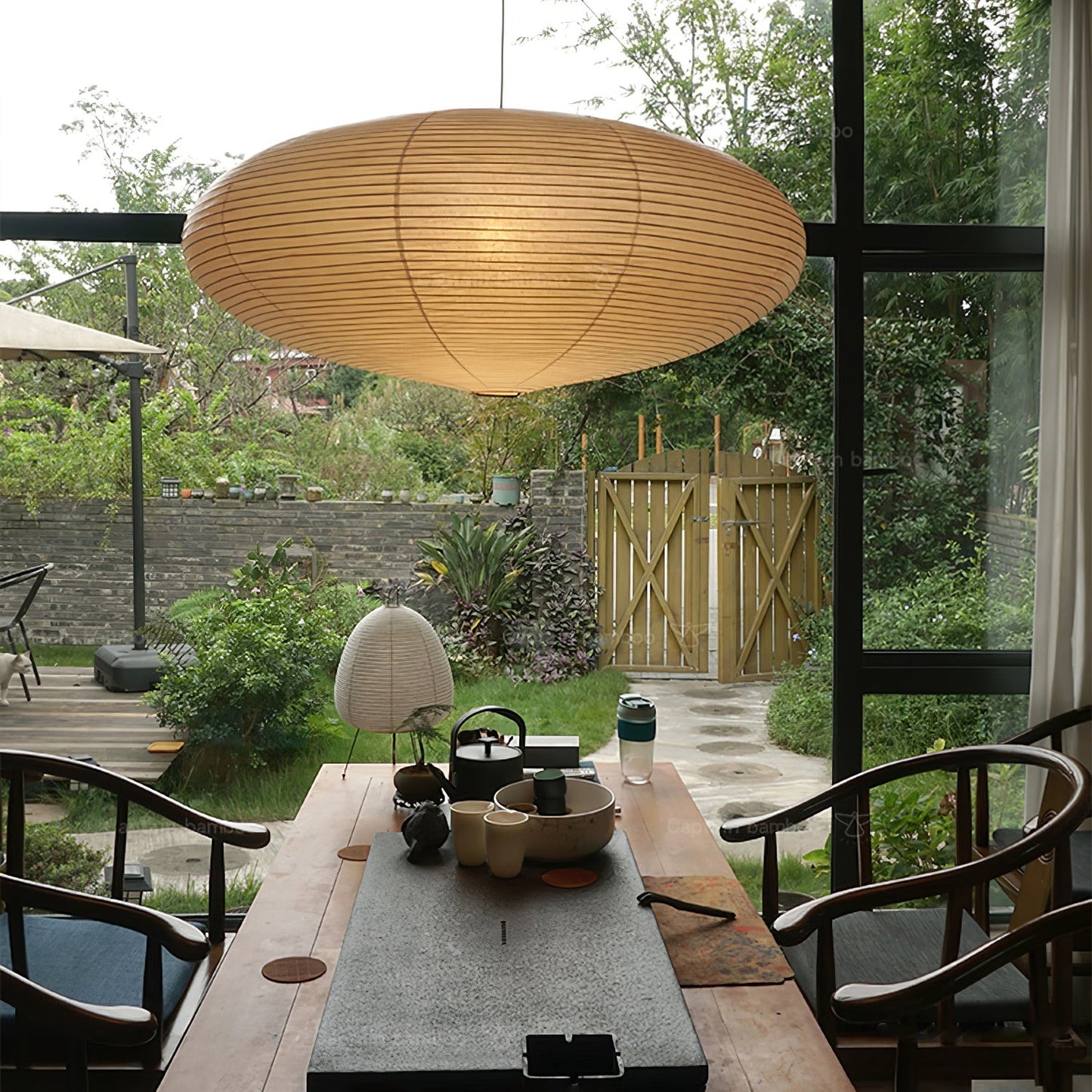 Gino Japanese Rice Paper Lantern Pendant Light