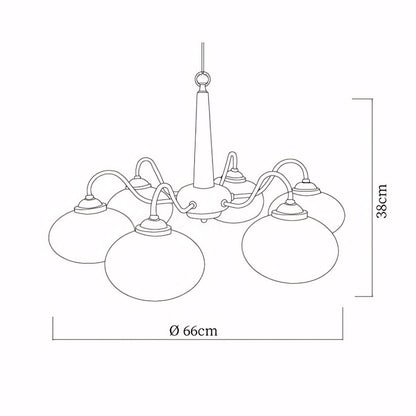 Xyrian Farmhouse Wood White Bauhaus Persimmon Chandelier