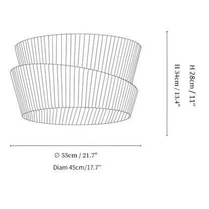 Mvari Modern Beige Pleated Fabric Ceiling Light