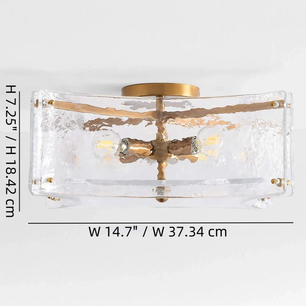 Luke Luxury 4-Light Textured Cast Glass Flush Mount Ceiling Light
