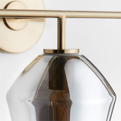 Konig Minimalist 3-Light Brass Glass Wall Light