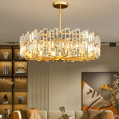 Quirin Luxurious Gold Round Crystal Chandelier