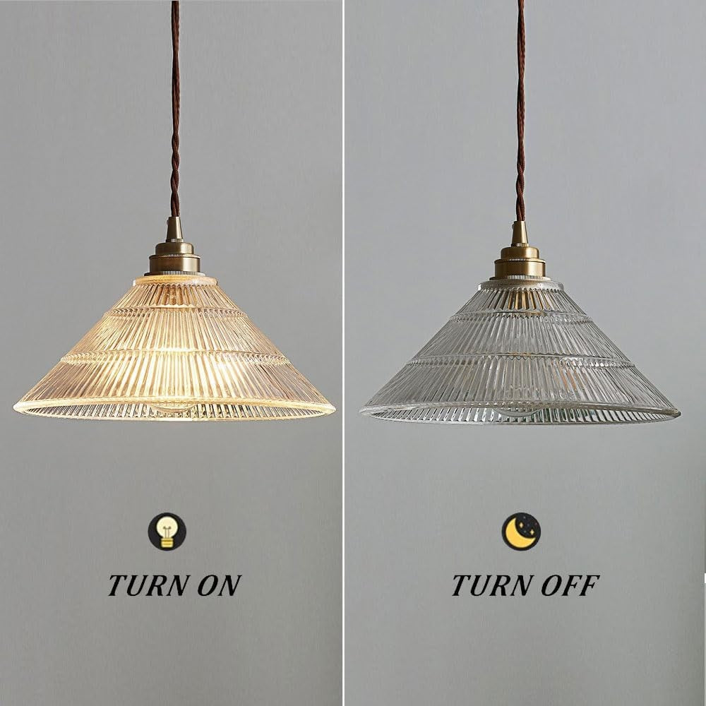 Draxith Retro Japanese Striped Stained Glass Droplight