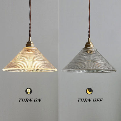 Draxith Retro Japanese Striped Stained Glass Droplight