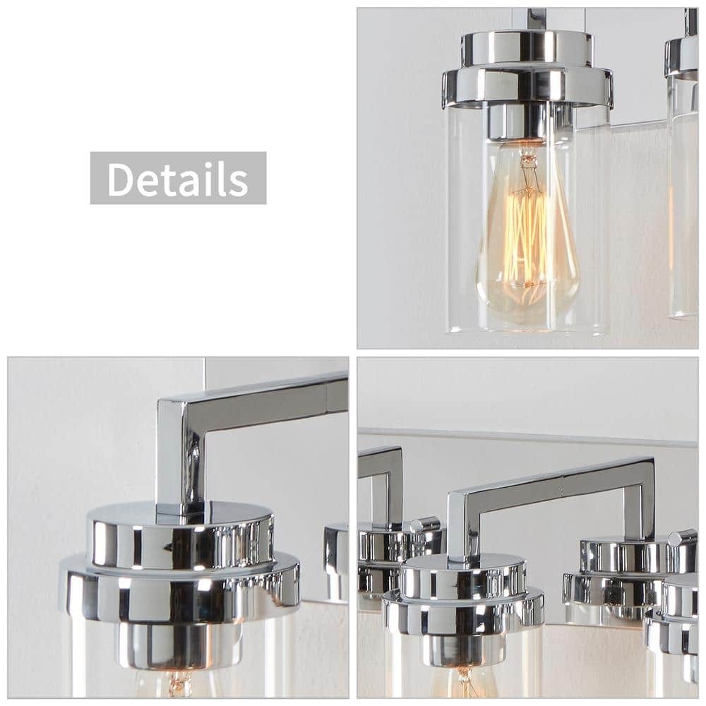 Pyros Farmhouse Clear Glass Cylinder Vanity Wall Light