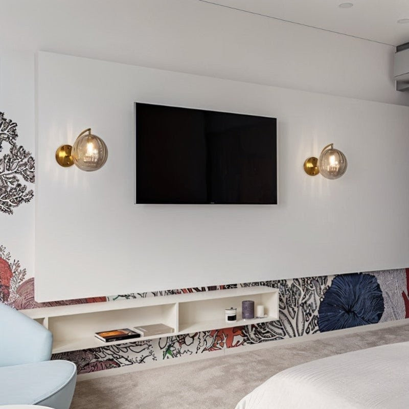 Soluna Modern Ball Glass Wall Sconce