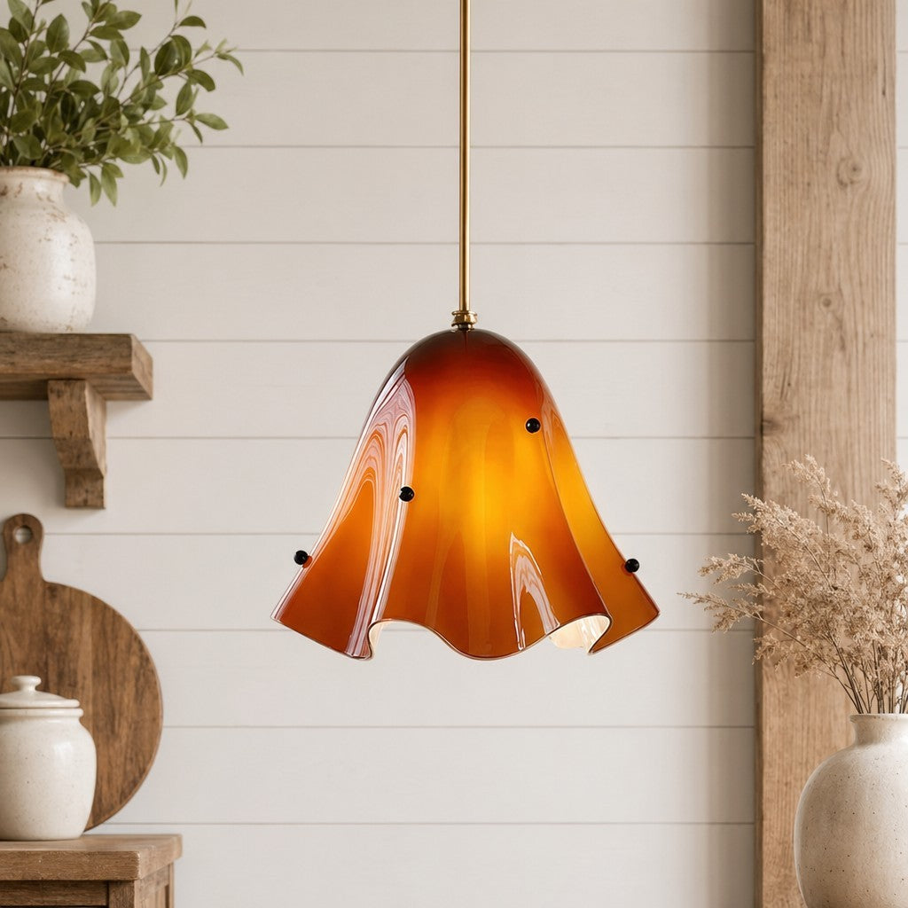 Hadrian Vintage Glass Flower Fazzo Pendant
