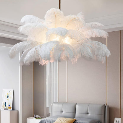 Caden Modern Nordic Ostrich Feather Chandelier