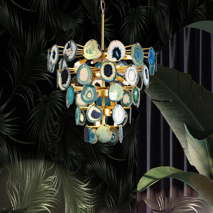Gideon Slice Agate Tower Chandelier