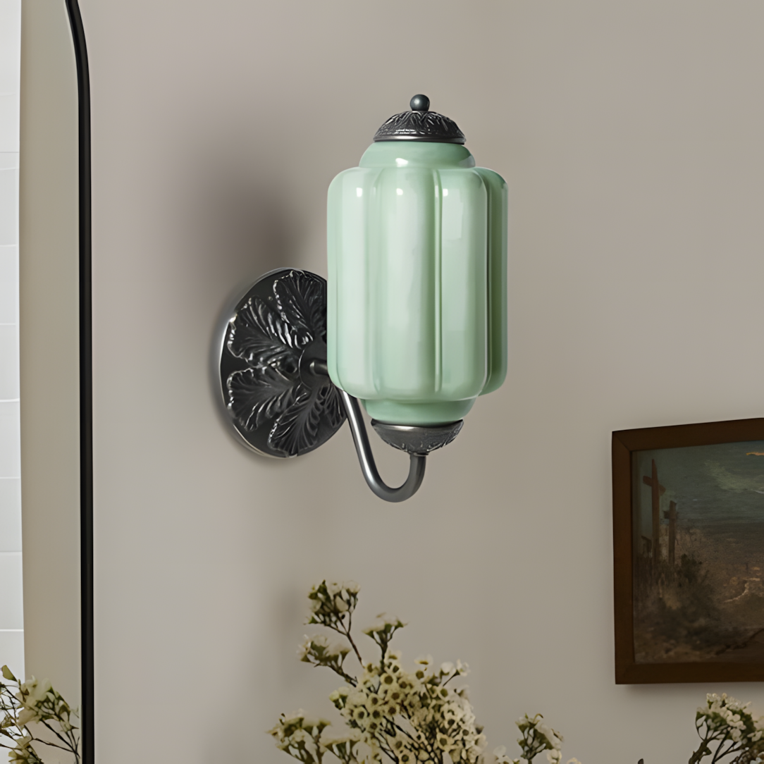 Vintage Elegant Milk Glass Eloise Wall Sconce - Retro Accent Lighting for Bathroom\Bedroom\Hallway