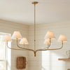 Ashlyn Modern 5/6 Light White Linen Conical Chandelier