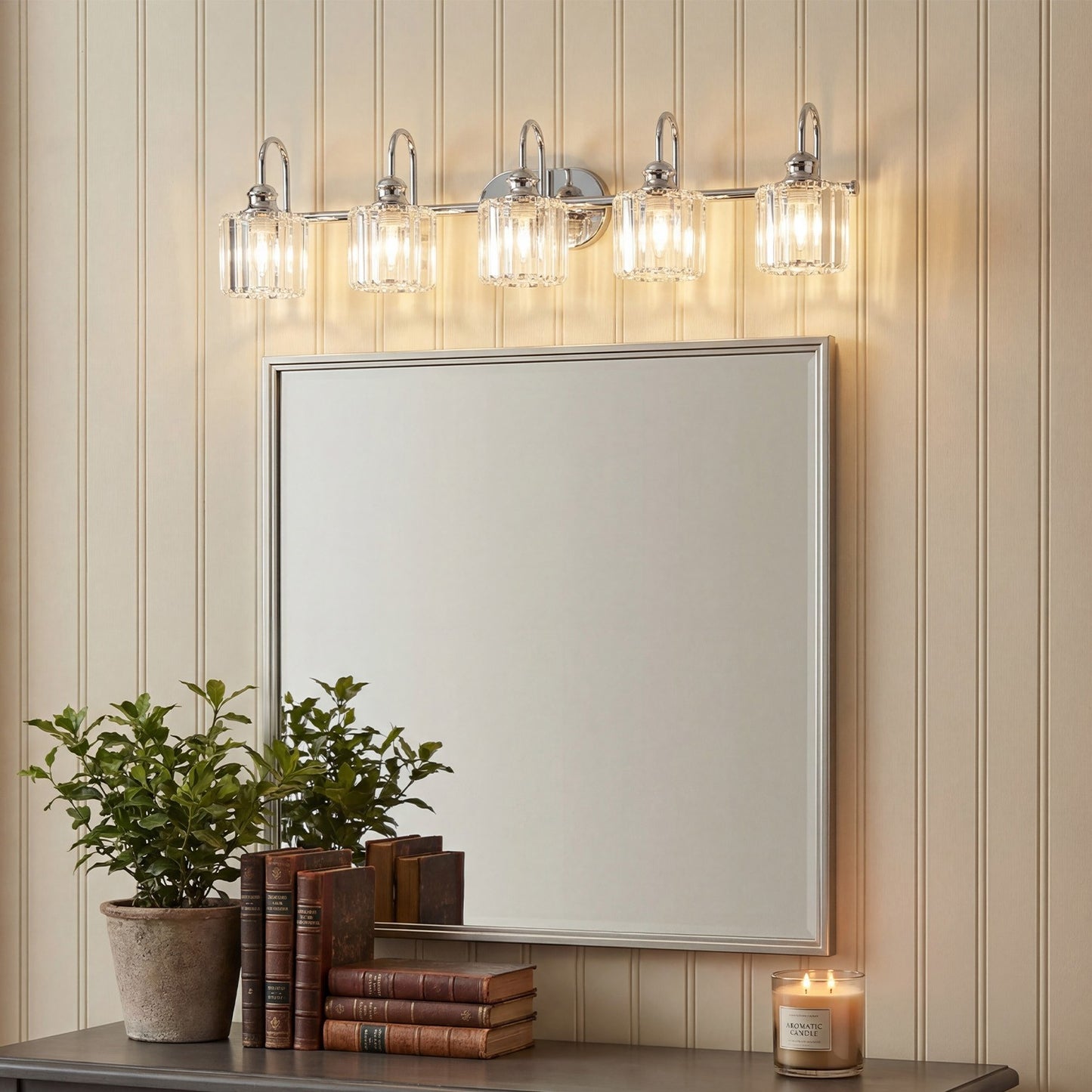 Naeris Modern Square Crystal Wall Sconce