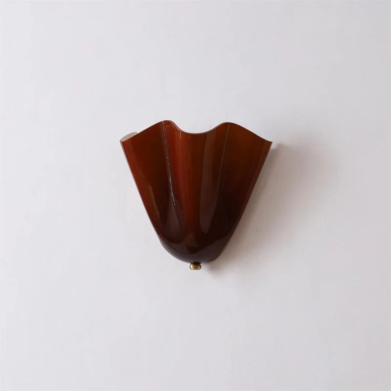 Kyrintha Mid-Century Skirt Shell Glass Fazzo Petalia Wall Sconce