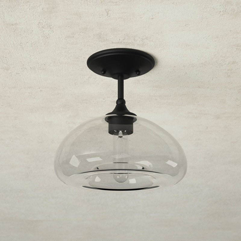 Thyran Farmhouse Small Globe Clear Glass Flush Mount Ceiling Light