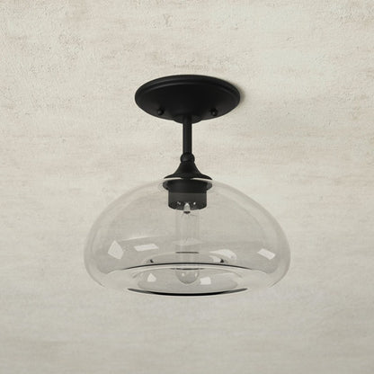 Thyran Farmhouse Small Globe Clear Glass Flush Mount Ceiling Light
