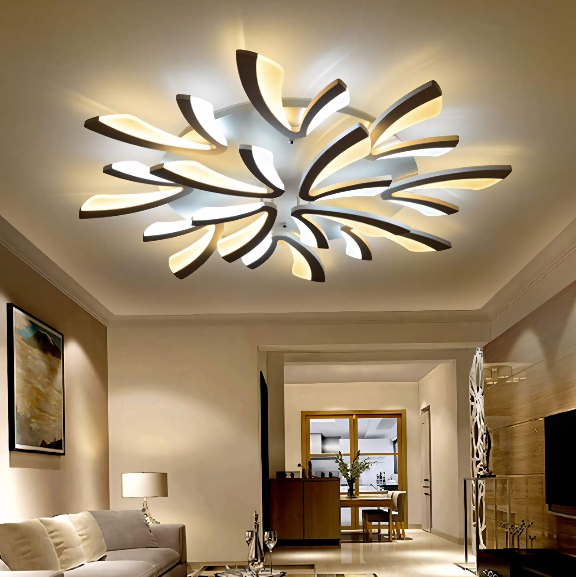 Sariel Led Dimmable Acrylic V Shape Ceiling Light