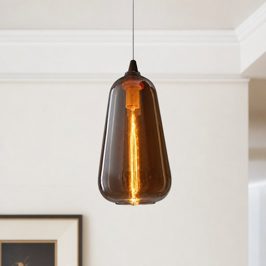 Zyren Modern Art Amber Glass Pendant Light