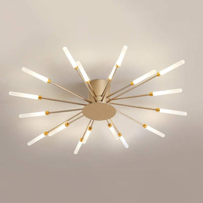 Pranika Modern Sputnik LED Fireworks Semi Flush Mount Ceiling Light