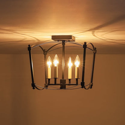 Celeste Retro 4 Light Open Frame Lantern Cage Ceiling Light