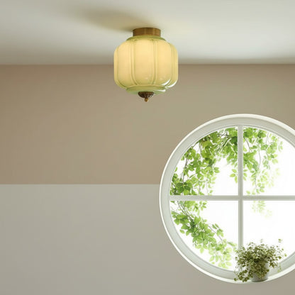 Conran Vintage Milk Glass Semi Flush Mount Eloise Ceiling Light