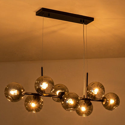 Malley Modern 8-Light Black Globe Glass Chandelier