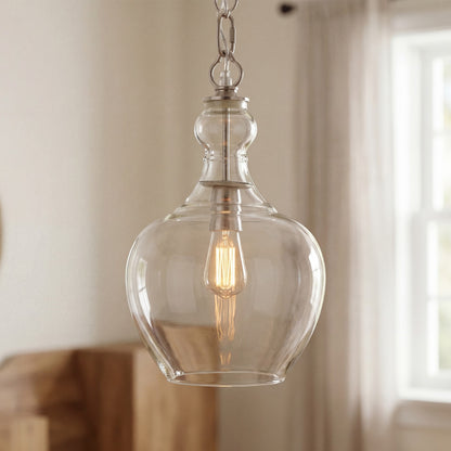 Yates Industrial Clear Glass Pendant Light