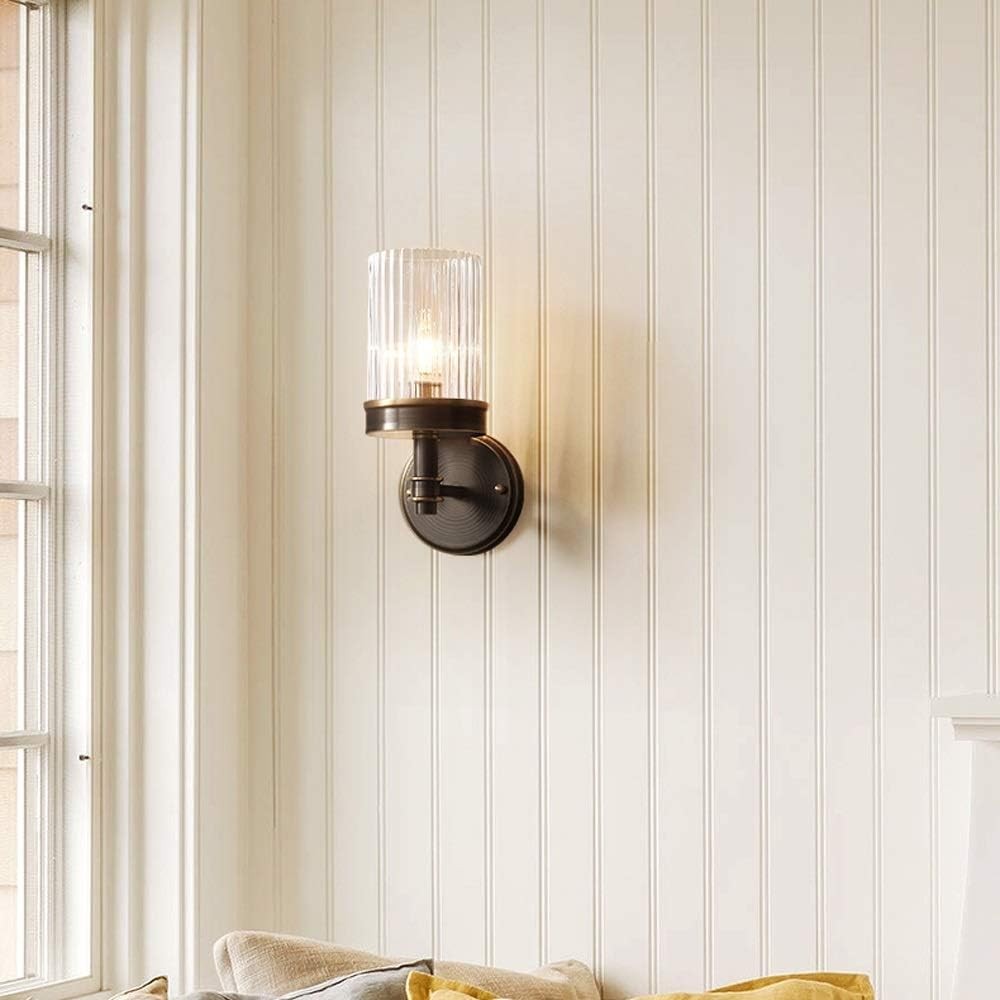 Nicky Vintage Cylinder Transparent Glass Wall Light