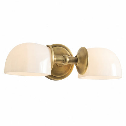Valor Rustic Metal Double White Glass Wall Sconce