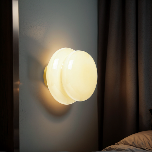Josie Cream Bauhaus Opal Glass Wall Light