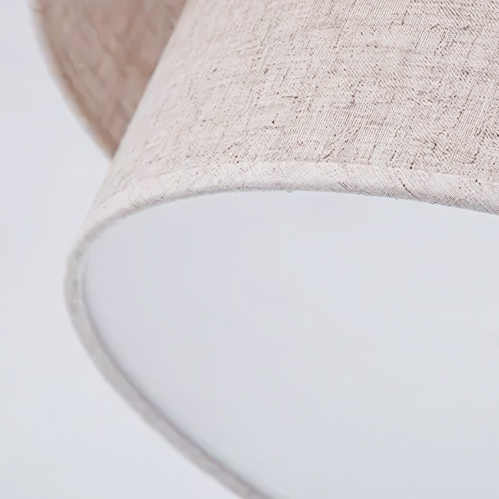 Javier Natural Linen Double Fabric Drum Pendant Light