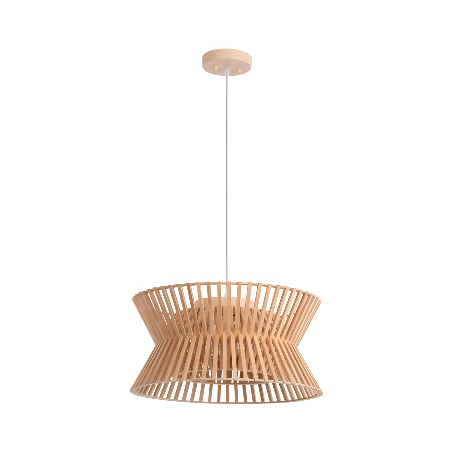 Freja Boho Wood Drum Chandelier