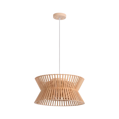 Freja Boho Wood Drum Chandelier