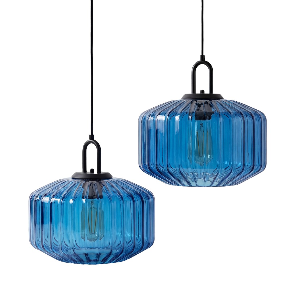 Ivan Vintage Handmade Striped Glass Pendant Light