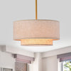 Aevon 3-Light Matte Brown Double Drum Pendant Light