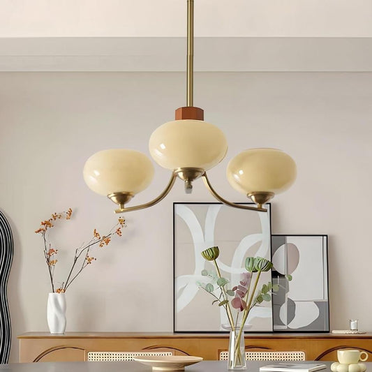 Juino Wood Farmhouse Milk Ball Sputnik Chandelier