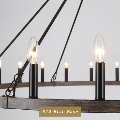 Raeth Farmhouse 24 Lights Wagon Wheel Candle Style Chandelier