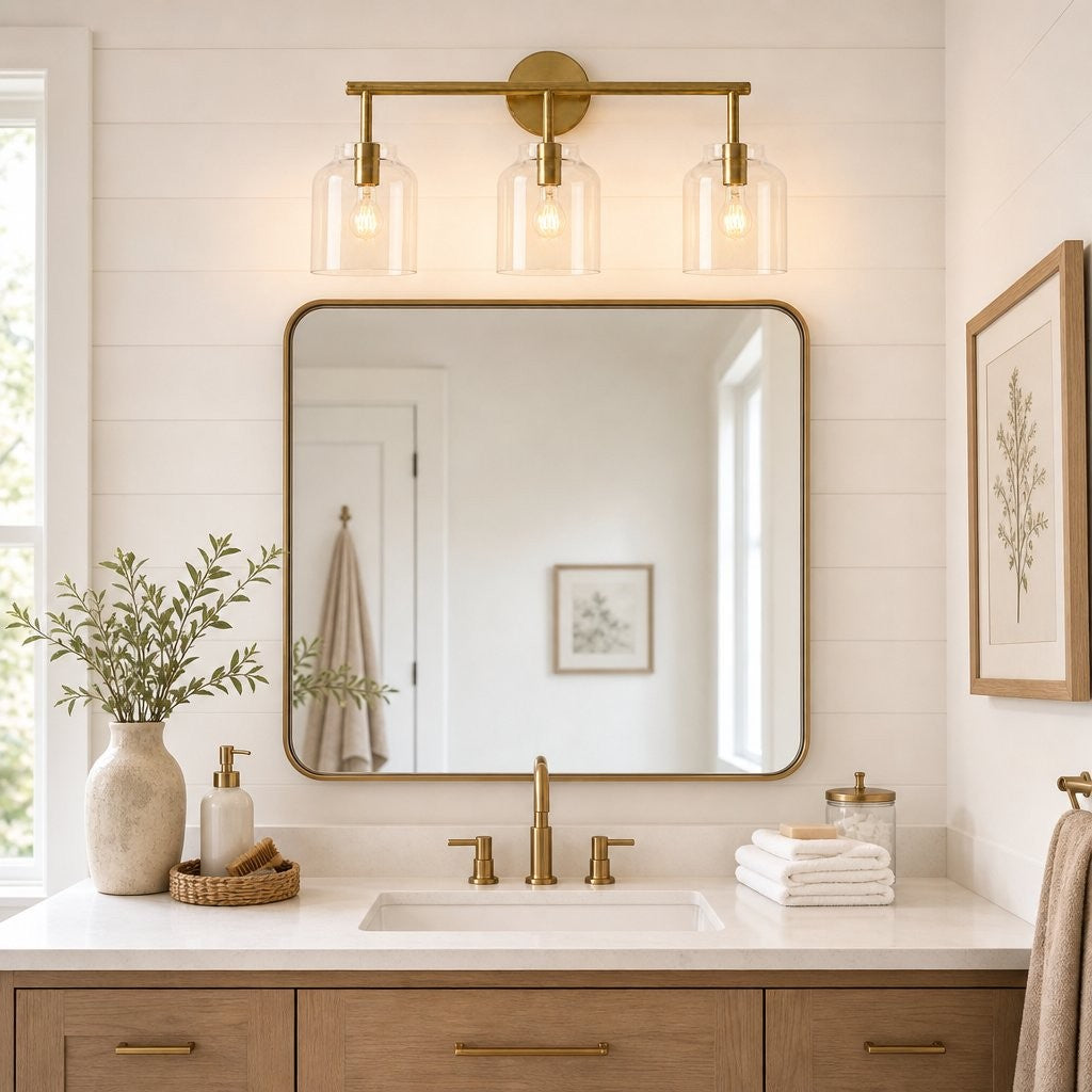 Drilon Modern 3-Light Milk Glass Bathroom Sconce