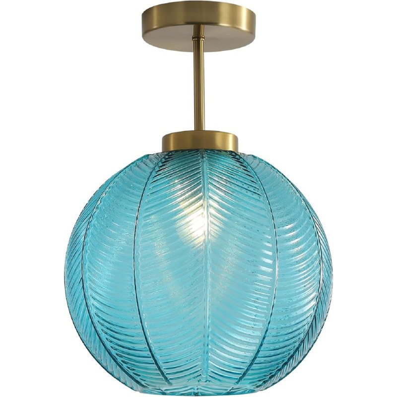 Syndrax Stripe Stained Glass Globe Ceiling Light